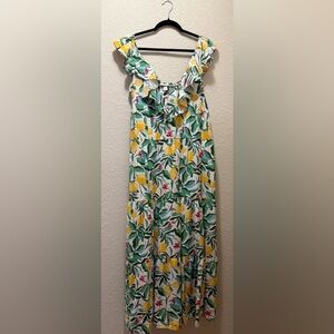 Floral Lemon Print Dress